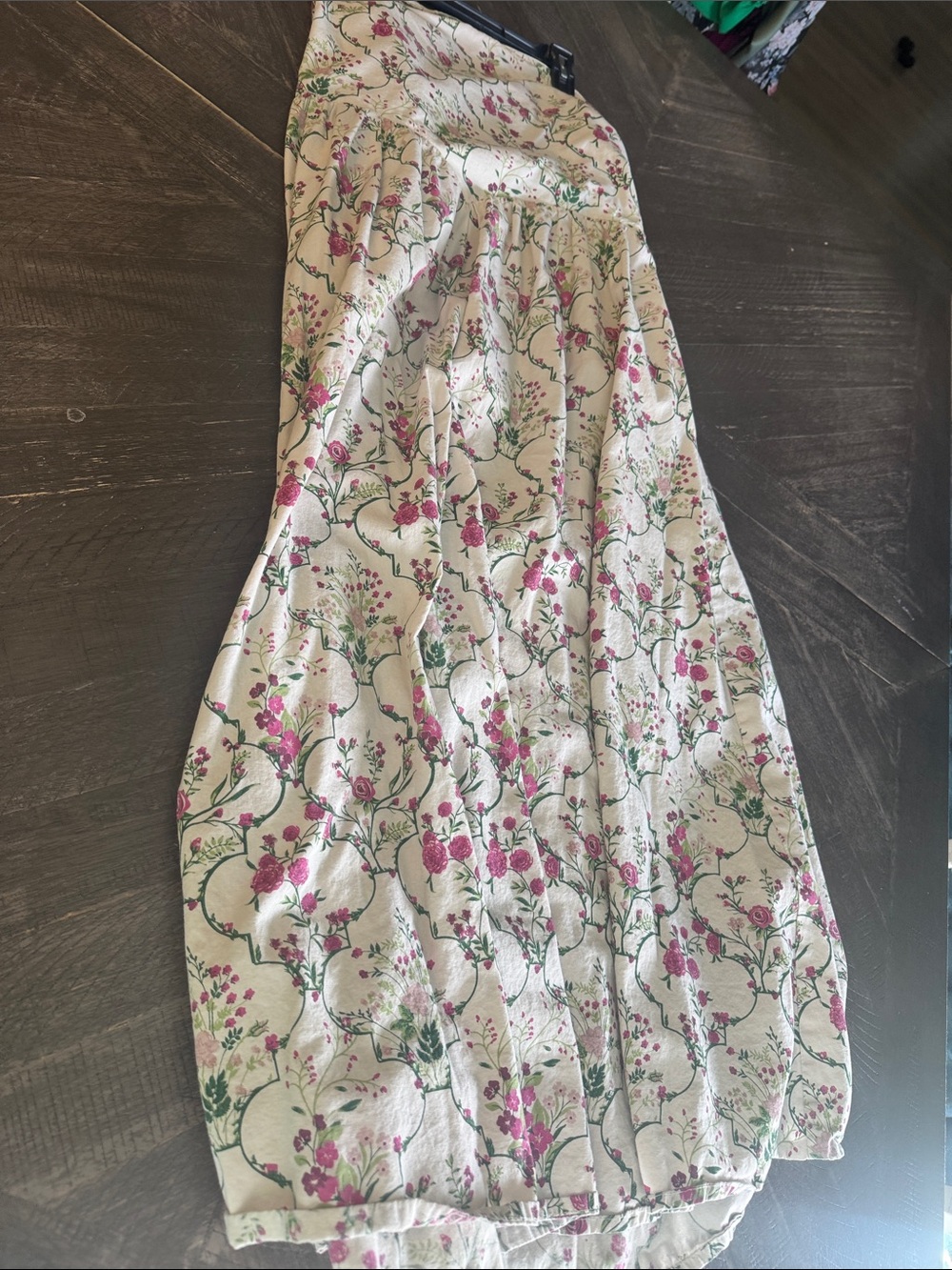 Jessica Simpson Floral Print Cream Maxi Skirt with Pink Accents